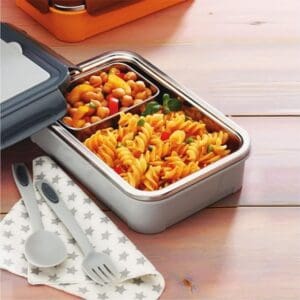 Dubblin Buffet Lunch Box, Stylish & Compact with separate Spoon & Fork Compartment, Well suited for school use