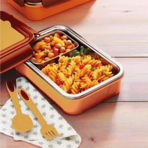 Dubblin Buffet Lunch Box, Stylish & Compact with separate Spoon & Fork Compartment, Well suited for school use