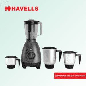 Havells Zello Mixer Grinder, 750 Watts, 4 Jars, 5+2 years warranty