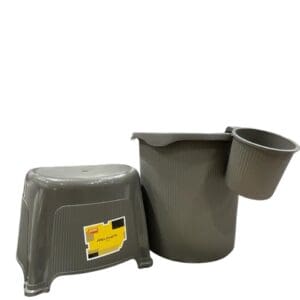 Jaypee Ribbed Series Bathroom Set, Bucket (25 Ltr.) + Mug + Stool