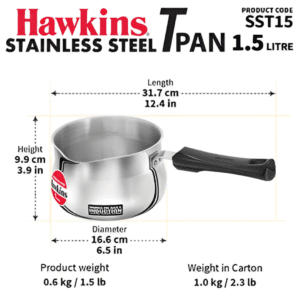 Hawkins Stainless Steel Tea Pan, Induction Friendly, Food Grade