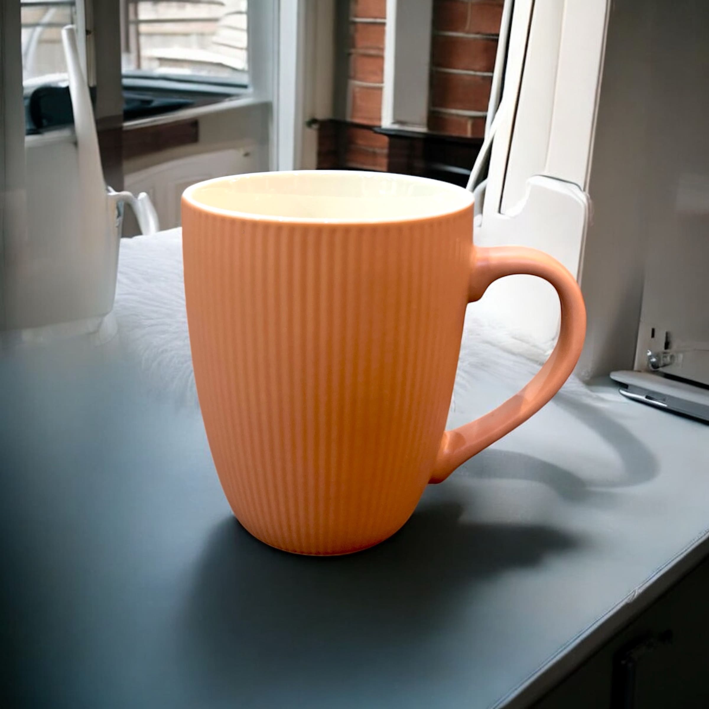 Grace Minimalist Ribbed Milk Mug