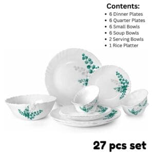 Cello Imperial Series Dinner Set, Microwave Safe, Toughened Glass