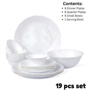 Cello Imperial Series Dinner Set, Microwave Safe, Toughened Glass