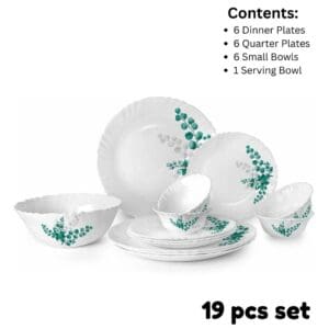 Cello Imperial Series Dinner Set, Microwave Safe, Toughened Glass