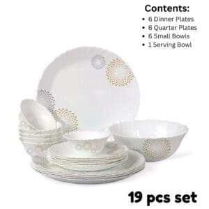 Cello Imperial Series Dinner Set, Microwave Safe, Toughened Glass