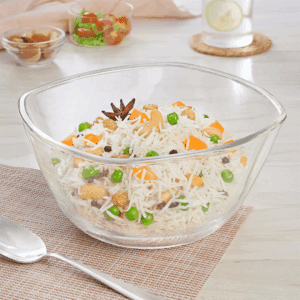 Borosil Square Mixing Bowl, Made from TUFF Glass, Suitable for Everyday Serving & Baking