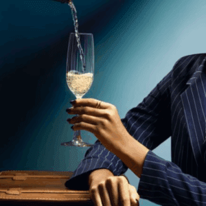 Ocean Madison Stripe Champagne Glasses, Set of 6 pcs, Made of Ultra Clear & Durable Glass