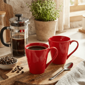 Tatva Porcelain 2 Pcs Mug Set, 300 ml Mugs suitable for Coffee and Teas