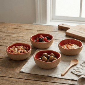 Tatva Organic Bowl Set, 4 Pcs Ceramic Bowl Set Idea for Desserts and Dips