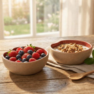 Tatva Organic Bowl Set, 2 Pcs Ceramic Bowl Set Ideal for Cereals & Snacks