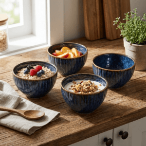 Tatva Mint Bowl Set, 4 pcs Ceramic Bowl Set Ideal for Serving Dips, Savories and Desserts