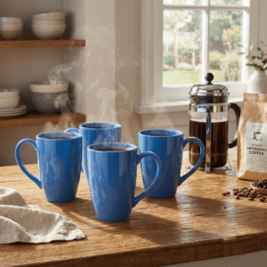 Tatva Porcelain 4 Pcs Mug Set, 300 ml Mugs suitable for Coffee and Teas