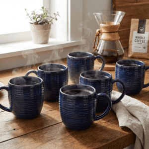 Tatva Cutting Chai Tea Cups, 6 Pcs Ceramic Tea Cups Set, 175 ml Capacity