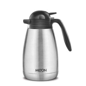 Milton Carafe Stainless Steel Double Walled Vacuum Insulated Flask with Lid and Handle, Coffee/Tea Carafe Heat & Cold Retention, Leak Proof, Rust Free, Easy to Carry