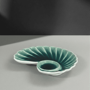 Tatva Mayur Chip and Dip Platter, Ceramic Platter Ideal for Serving Snacks & Savories