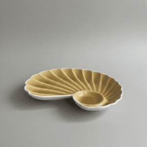 Tatva Mayur Chip and Dip Platter, Ceramic Platter Ideal for Serving Snacks & Savories