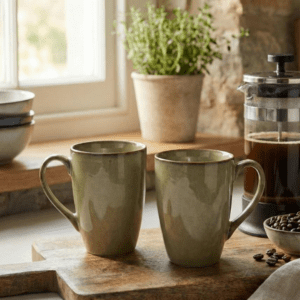 Tatva Porcelain 2 Pcs Mug Set, 300 ml Mugs suitable for Coffee and Teas