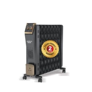 Havells 13 Fin Hestio Wave Fin OFR (Oil Filled Radiator)|Room Heater|2900 W|3 Heat Settings & PTC Fan Heater|Inclined Control Panel|Retractable Wheels| Comfortable Breathing|360° Heating (Black)