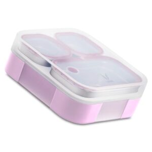 Vaya Tydbyt Stainless Steel Lunch Box, 650ml (3 Containers) - Lilac Love