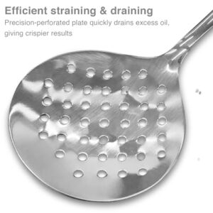 Hawkins Food-Grade Stainless Steel Skimmer for Puris, Samosa, Vada, Manchurian, Kachori, Pakodas | Poni, Jhara, Jharna, Kadchi | Perfect for Deep Frying, Straining, Draining (SSPTS) image 5