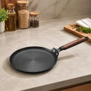 Alda Ironiq Crepe Pan 26cm | Non-Stick Flat Tawa with Cool Touch Handle | Pancake, Dosa & Crepe Pan | Heavy Duty Cookware | Induction & Gas Stove Compatible for Everyday Cooking image 3