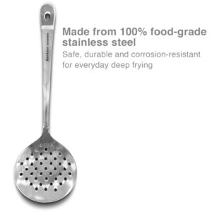 Hawkins Food-Grade Stainless Steel Skimmer for Puris, Samosa, Vada, Manchurian, Kachori, Pakodas | Poni, Jhara, Jharna, Kadchi | Perfect for Deep Frying, Straining, Draining (SSPTS) image 3