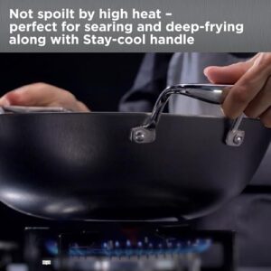 Hawkins 4 Litre Futura Slim Cast Iron Kadhai | Induction & Gas Compatible | Ideal for Deep Frying & Curries | with Glass Lid | Black (IMK40G)|Induction and Gas Stove Compatible image 6