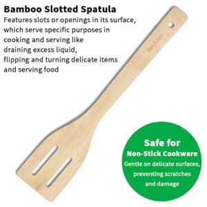 Hawkins Bamboo Spatula Set of 3, Natural Handmade Bamboo Spatulas, Kitchen Tools, Ladles, Turners, Flippers, Scrappers, Servers for Nonstick Cookware (BSPTL3) image 5
