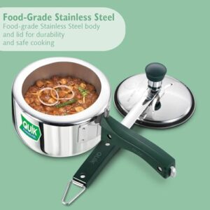 Hawkins Quik 1.5 Litre Stainless Steel Pressure Cooker | Straight Body | Induction & Gas Compatible | Ideal for 1–2 persons | ISI Certified | Guaranteed for 5 year | Silver (QSP15) image 4