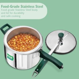 Hawkins 5 Litre Pressure Cooker | Stainless Steel | Quik | Straight Body | Induction Compatible | Ideal for 5–7 persons | Silver (QSP50)|Induction and Gas Stove Compatible image 3