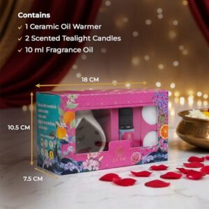 EKAM Ceramic Aroma Oil Diffuser Burner Set with Essential Oil image 2