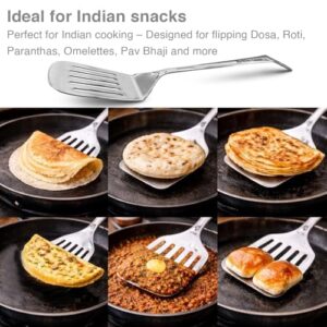 Hawkins Food-Grade Stainless Steel Turner for Dosa, Roti, Omlette, Paranthas, Pav Bhaji | Slotted Spatula, Ladle, Palta | Perfect for Flipping, Stirring, Stir-Frying, Draining (SSPTT) image 3