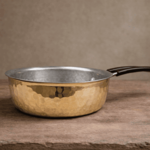 Tamira Pure Brass Frying Pan With Insulated Handle, Small, 18cm image 2