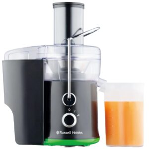 Russell Hobbs Vitality Turbo RJE800 800W Juice Extractor | 15,000 RPM Centrifugal Juicer, 65 mm Wide Chute, 2 Speed Controls | 600 ml Jug with Pulp Bin, Easy Clean & Overheat Safe | 2 Years Warranty