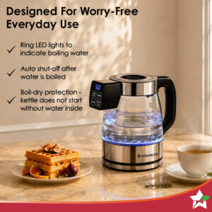 Crystal Tap & Flow Glass Kettle & Hot Water Dispenser image 8