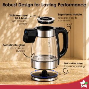 Crystal Tap & Flow Glass Kettle & Hot Water Dispenser image 9
