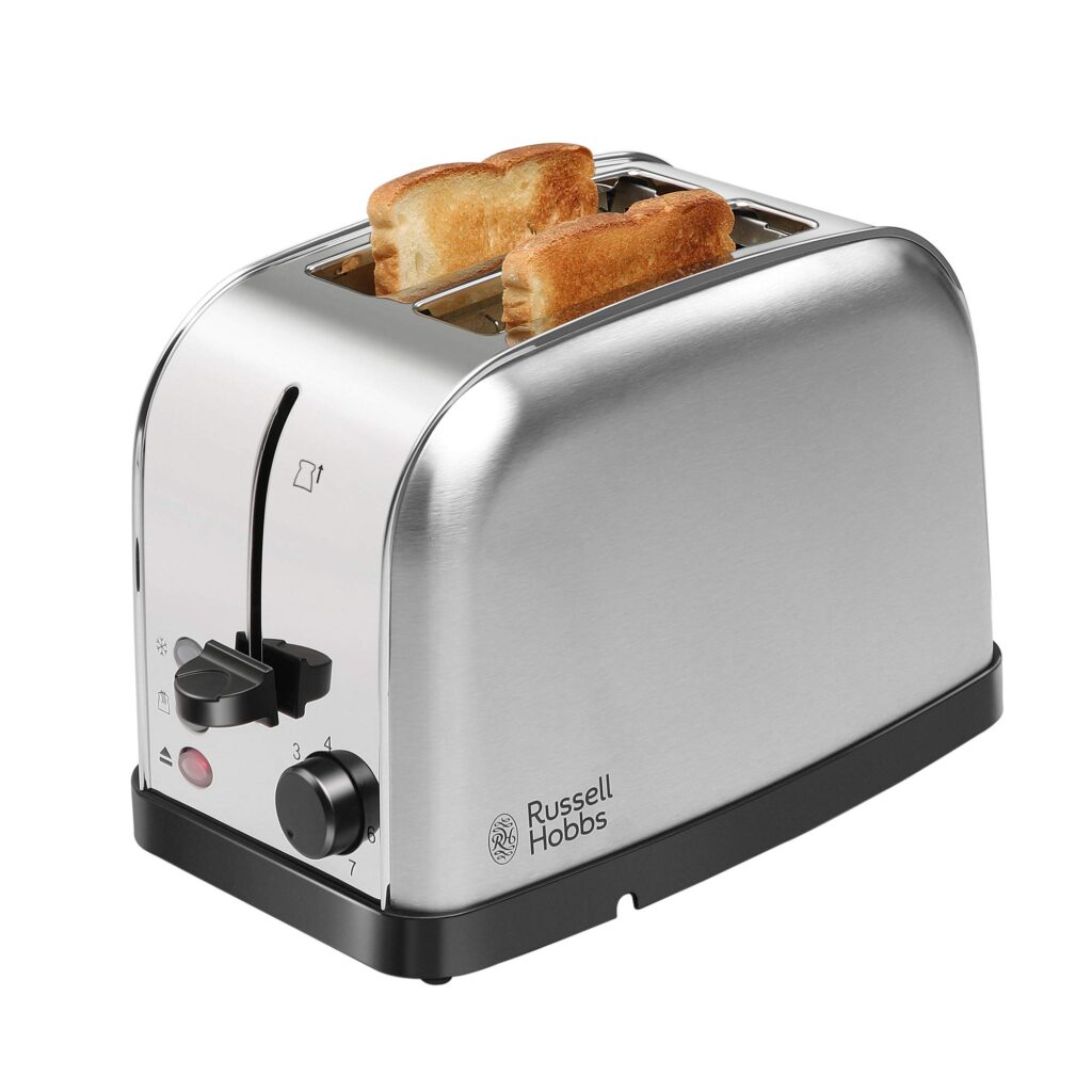 Russell Hobbs 18780 720/850 Watt Premium Stainless Steel 2 Slice Automatic Pop-Up Toaster with 2 Year Manufacturer Warranty - 850 Watts