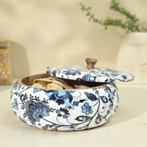 Brick Brown Floral Roti Box, Mango Wood image 5