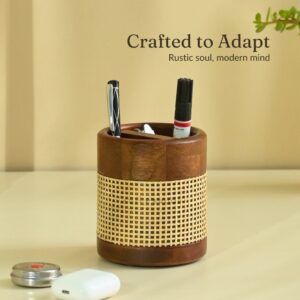Brick Brown Tresso Cutlery Holder, Mango Wood image 2