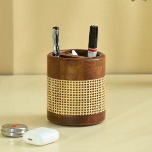 Brick Brown Tresso Cutlery Holder, Mango Wood image 3