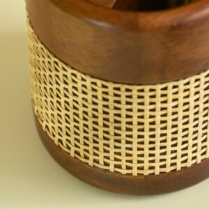 Brick Brown Tresso Cutlery Holder, Mango Wood image 6
