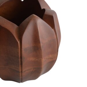 Brick Brown Lotus Cutlery Holder, Mango Wood image 13