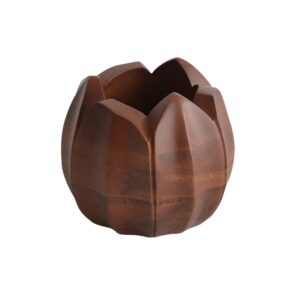 Brick Brown Lotus Cutlery Holder, Mango Wood image 12