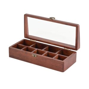 Brick Brown Prism Masala Box, Mango Wood image 10