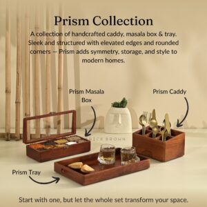 Brick Brown Prism Masala Box, Mango Wood image 8