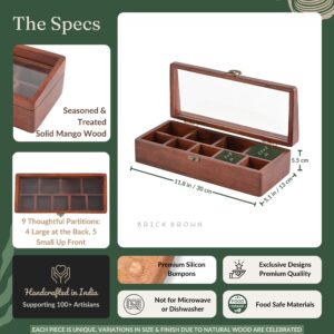 Brick Brown Prism Masala Box, Mango Wood image 9