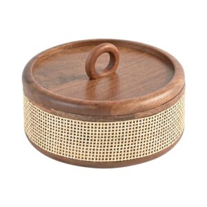 Brick Brown Tresso Roti Box, Mango Wood image 10