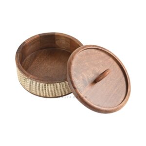 Brick Brown Tresso Roti Box, Mango Wood image 12