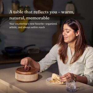 Brick Brown Tresso Roti Box, Mango Wood image 3